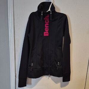 Sz S Bench Women's Black Zip Up with Pink Logo